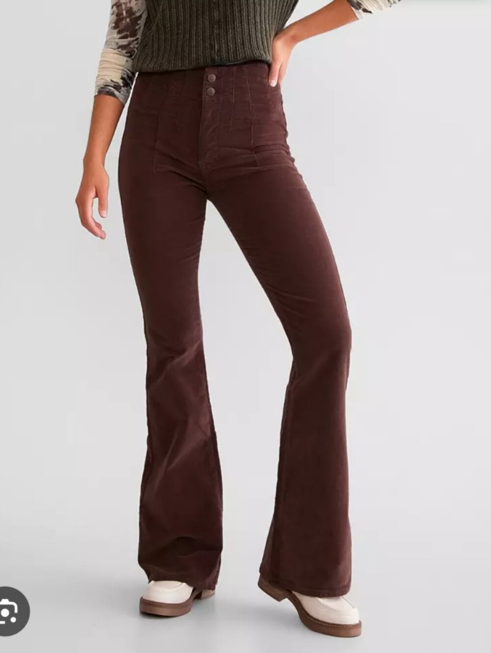 Free People We The Free Jayde Corduroy Flare High Waist Pants 90s Grunge 27